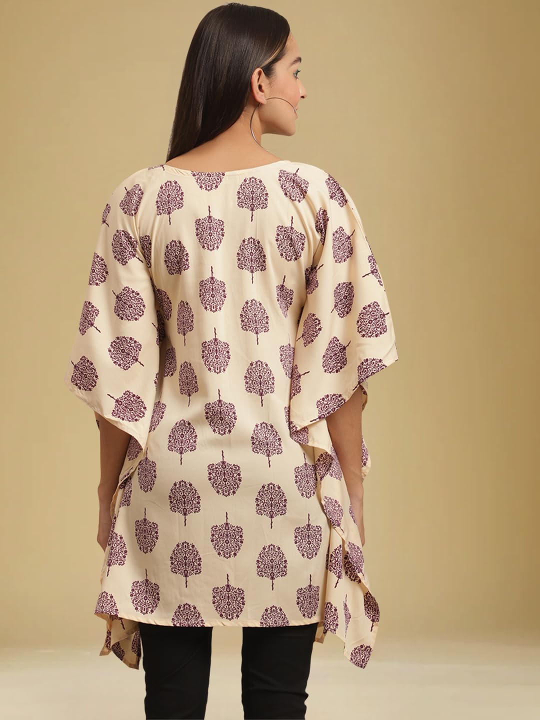 Tee Projekt Casual Crepe Kimino Sleeves Women's Kaftan Dress Ll Kaftan Casual & Everyday Kurta (Pack Of 2) Green-Maroon