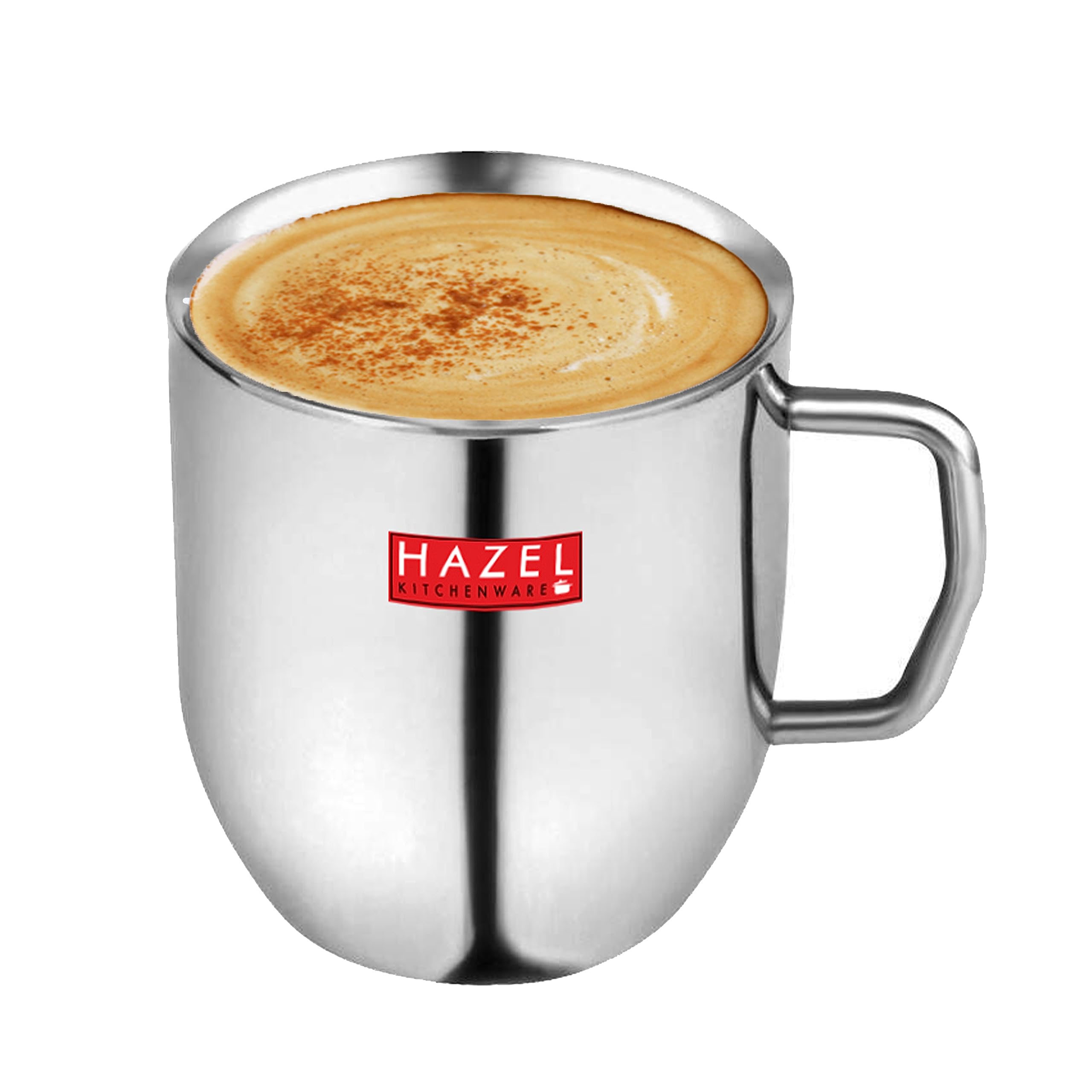 Hazel Stainless Steel Cup Set by Hazel I Tea Coffe Cup Set of 6, 300 ml Each | Steel Mugs for Coffee with Silver Glossy Finish | Unbreakable Cups for Tea, Ideal for Daily Use 3