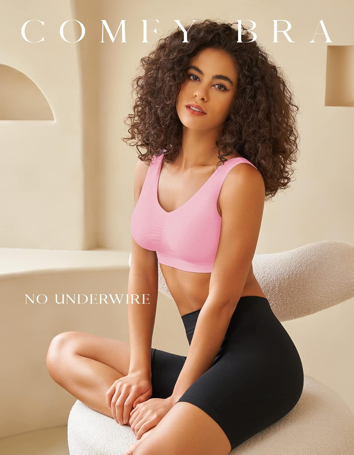 Womens Sports Bras, Yoga Comfort Seamless Stretchy Sports Bra for Women 3 Pack - Image 2