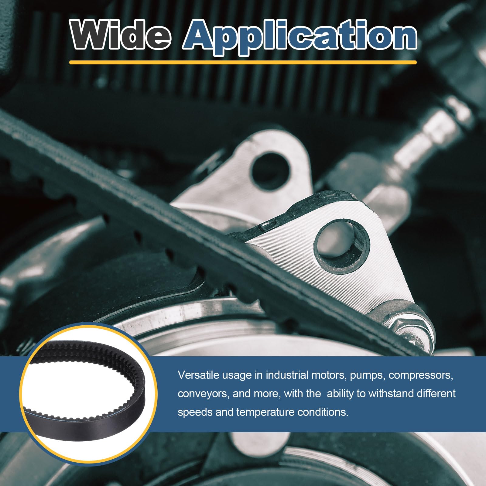 uxcell 3/3VX450 EPDM V-Belt, 3 Banded, 45" Outer Circ x 1.18" W x 0.39" Thk — Amazon image 5