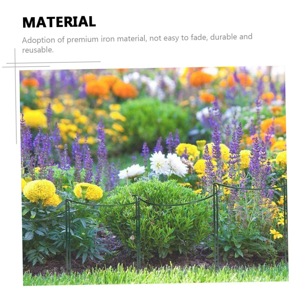 Lot de 6 Tuteurs pour Plantes en Fer Vert, Demi-Rond, Réutilisables, pour Guider Les Tiges et Soutenir Les Plantes Grimpantes au Jardin