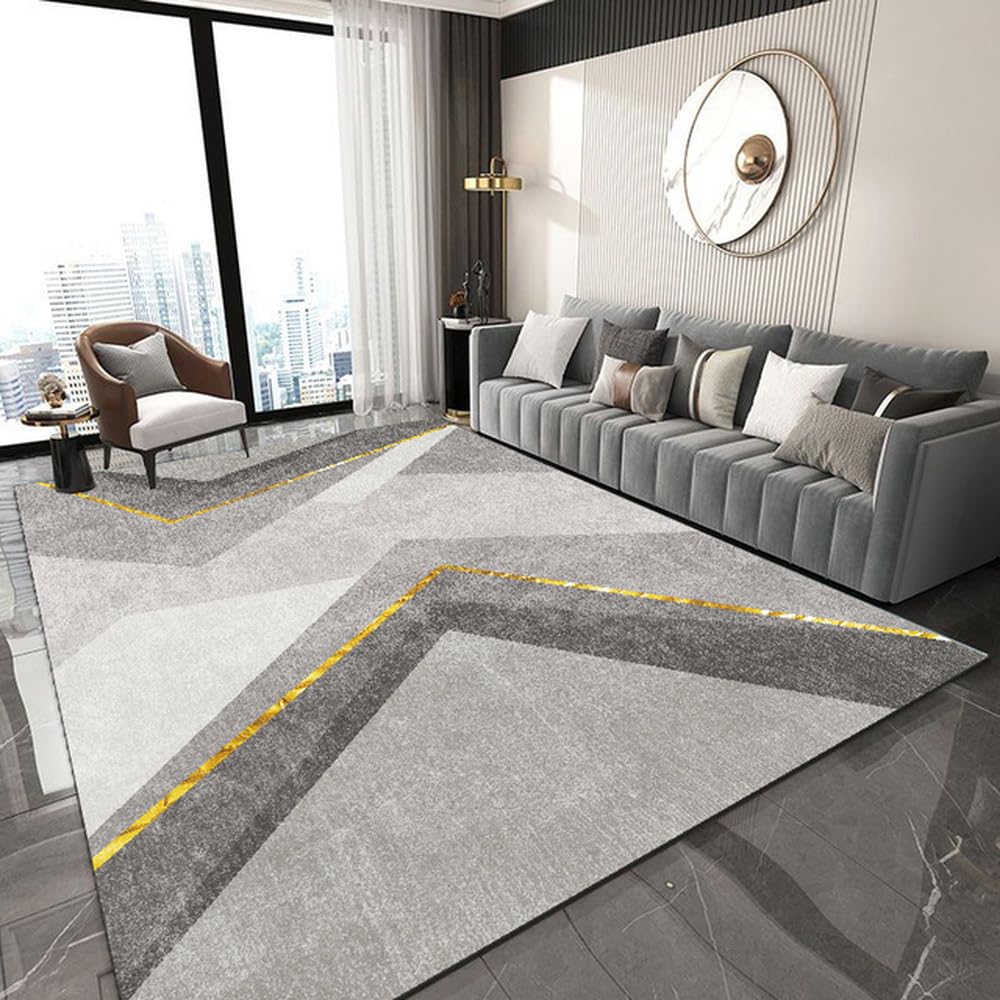 Tapis de salon géométrique en flanelle 140x200 cm style chic