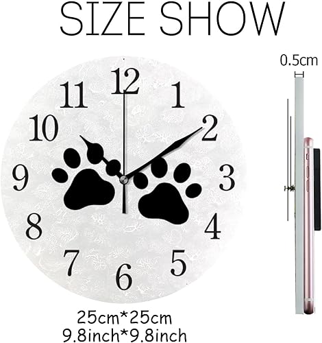 Miniatura 2 de Reloj de pared silencioso sin tictac de 9.8 pulgadas, funciona con pilas, redondo, moderno, estilo simple, decoración para el hogar, oficina,