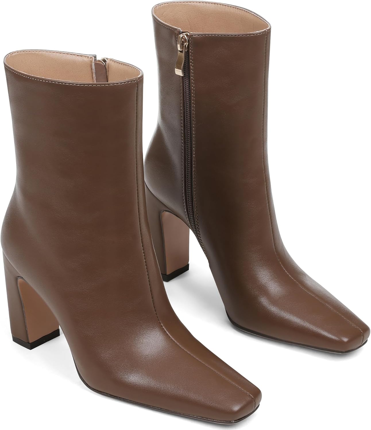 Lovee Cosee Ankle Boots for Women 2025 Chunky Heel Square Toe Heeled Boots with Zipper Comfort Fall Winter Party Office Date Night Travel Casual Outfit - Image 4