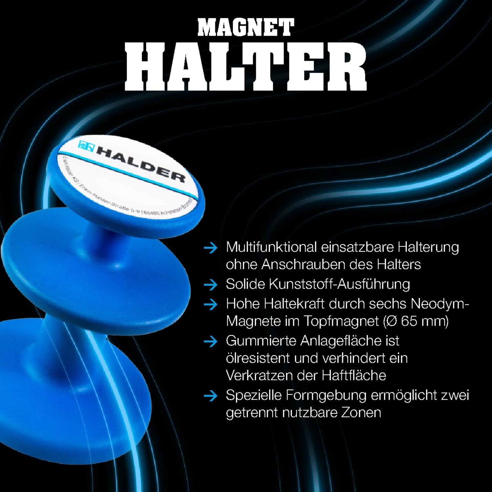 HALDER - Aktionsbox, SIMPLEX-Schonhammer, Gummikomposition/Plastik plus Magnethalter | 3026s008