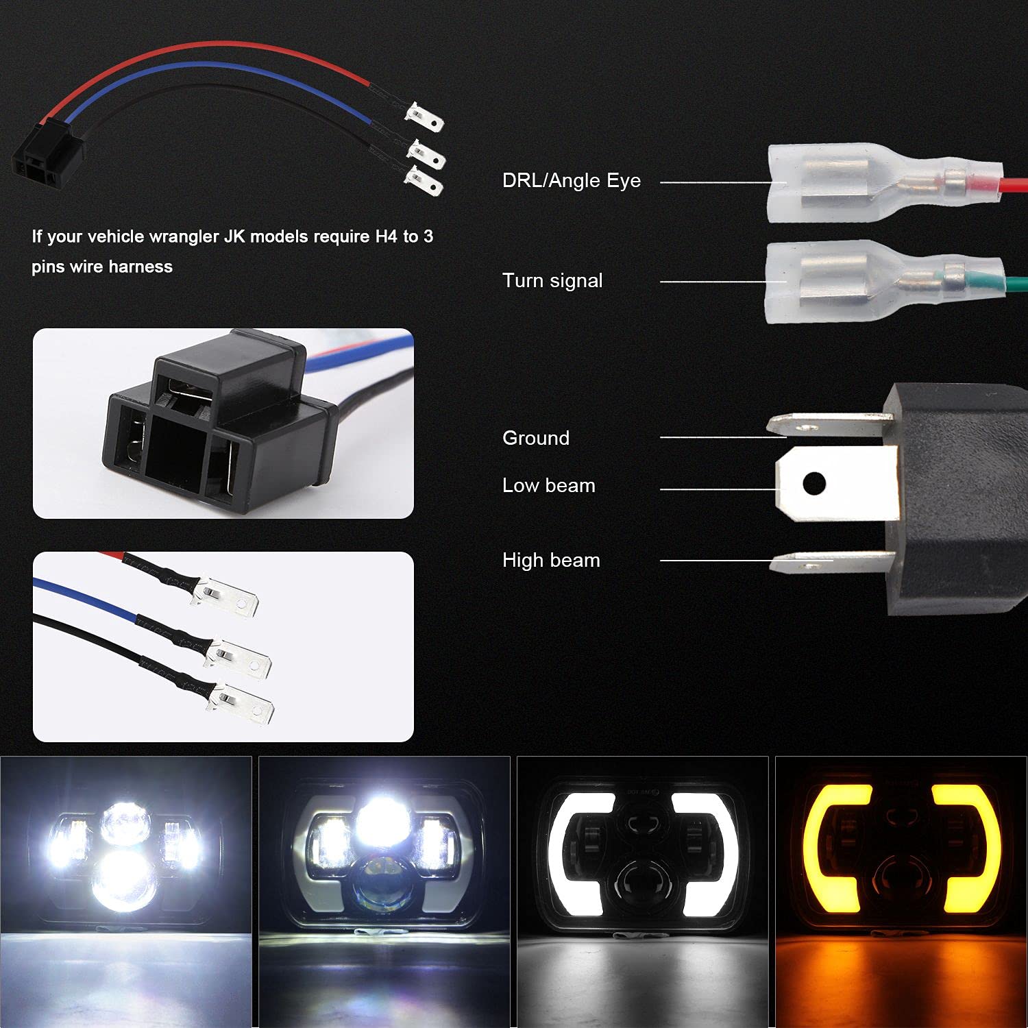 Carriere 7X6 Pollici, 5X7 Pollici LED Proiettore Hi-Lo Beam Indicatore di Direzione DRL 400W per XJ 1984-2001