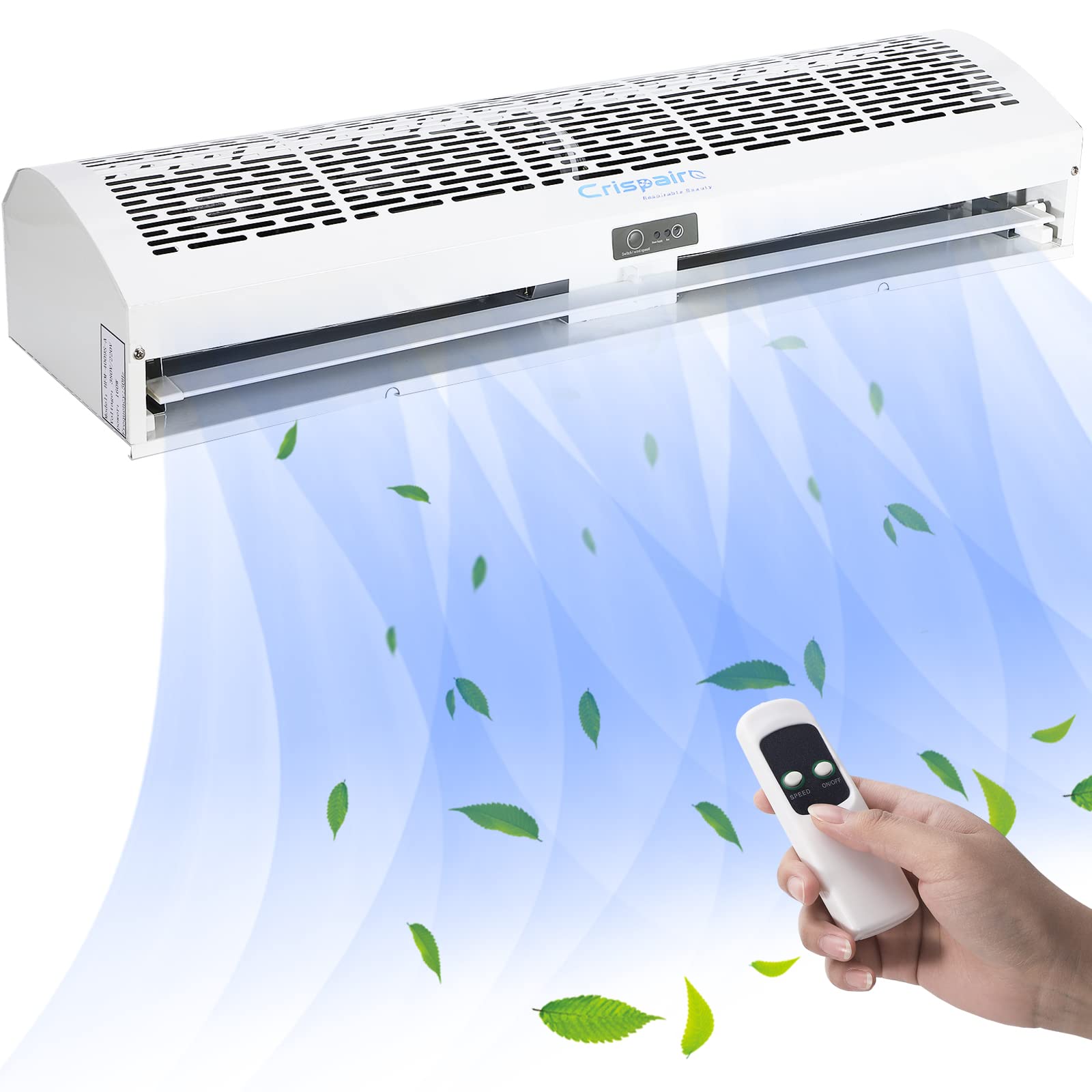 Crispaire 36'' Air Curtain 2 Speeds 2953 FPM Super Power Remote Control Included Commercial Indoor Wall Mounted Easy-Install Industrial 110V (36‘’)