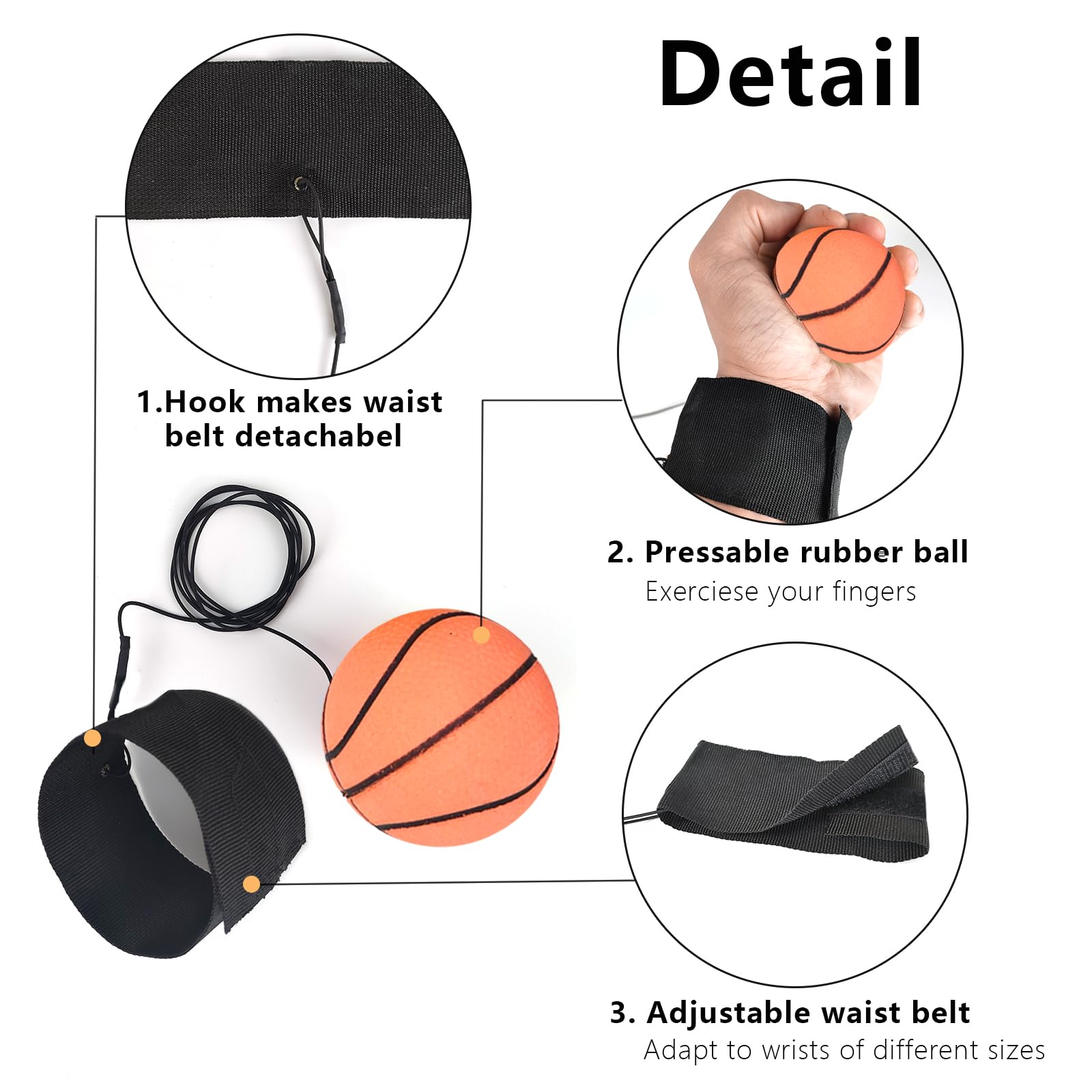 Neon Spring Ball, Restituisci la Palla su Corda Elastica, Allenamento delle Dita, Gomma Elastica Con Serratura da Polso, Esercizio di Coordinamento Occhi-Mano