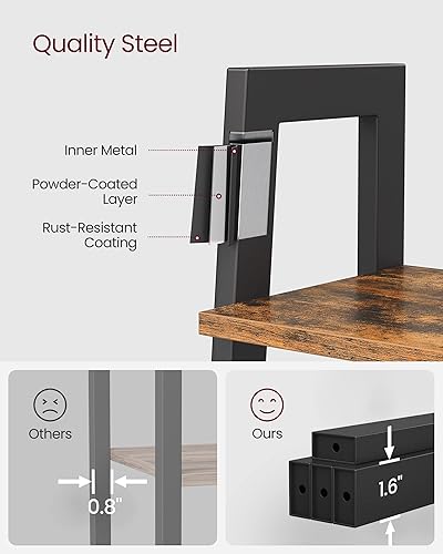 Miniatura 5 de VASAGLE Estantería industrial tipo escalera de 4 niveles estantes de almacenamiento Metal Hierro Marrón Rustic Brown