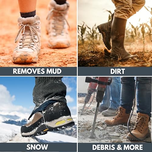 Miniatura 3 de Limpiador de botas con cepillo de mano, limpiador de botas y zapatos resistente para exteriores, cepillo raspador de botas, botas de vaquero y más,