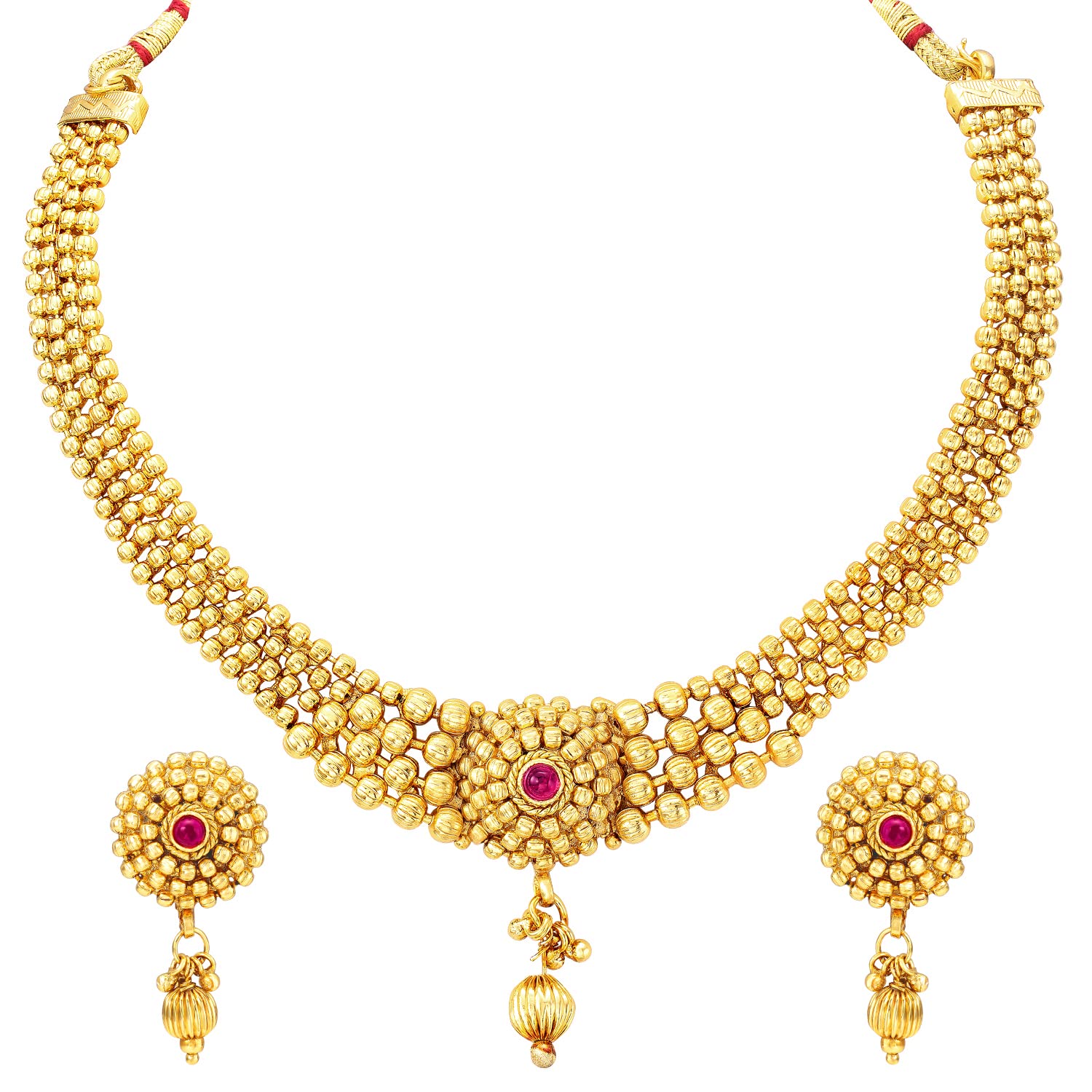 Peora Rani Pink Gold Plated Elegant Choker Necklace with Earring Jewellery Set for Women Girls (B0BFL8DTHV) Amazon Price History, Amazon Price Tracker