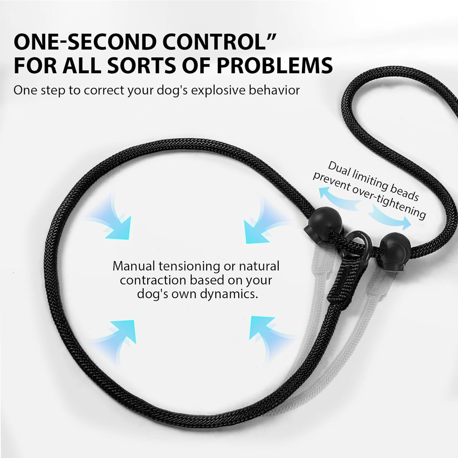 Addein Dog Slip Lead, Nylon Dog Rope Leash & Collar, Anti-Choking Training Rope for Outdoor Puppy Small Medium Large Dogs - Image 3