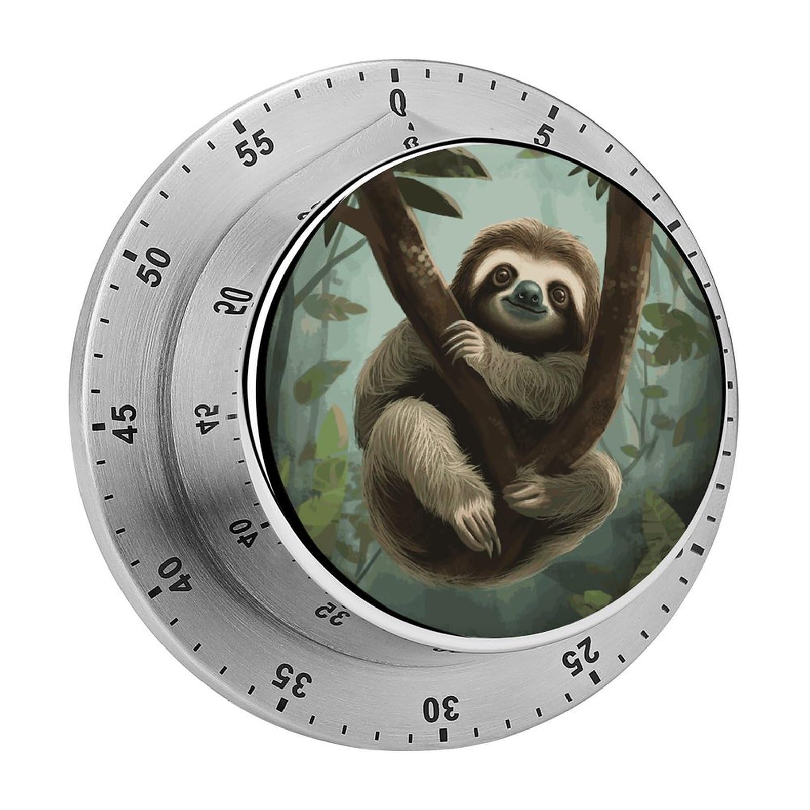 Sloth2 Timer Loud Mechanical Timer Stainless Steel 60-Minute Kitchen Timers Waterproof Chef Cooking Timers Sport Countdown Clock Portable Countdown Alarm Adult