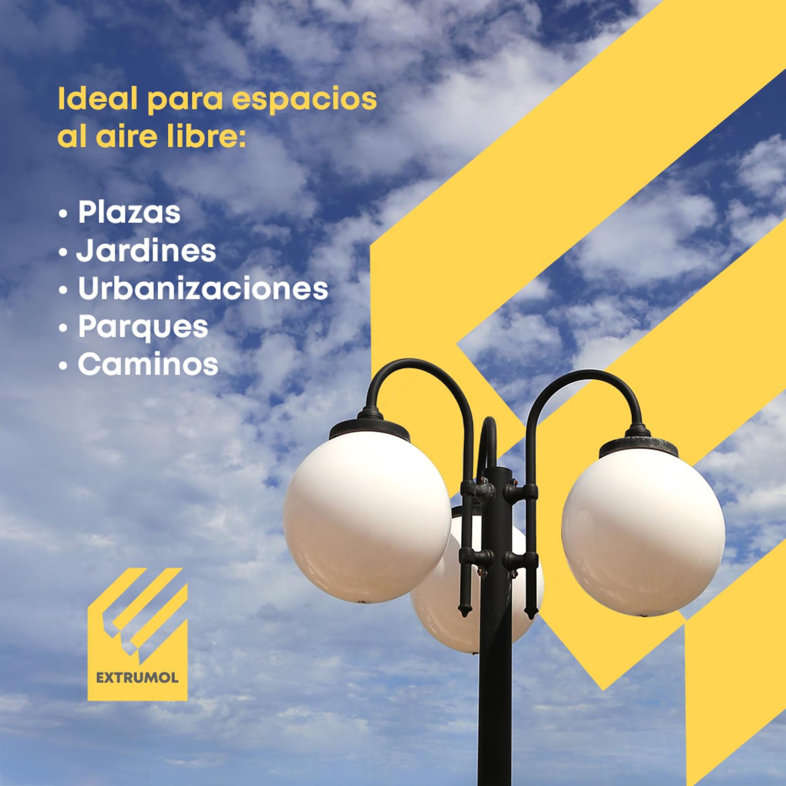 Bola Farola Exterior - Recambio tipo Globo - Alumbrado Público - Policarbonato Blanco - Medidas: Ø 30 cm - Graipa Bayoneta: 13,9 cm