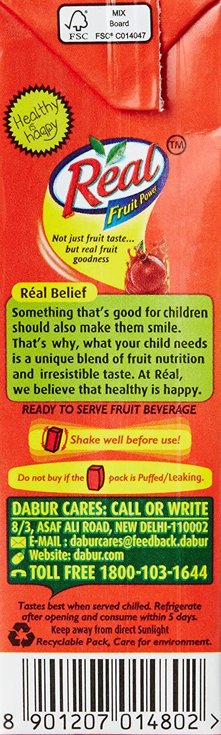 Real Pomegranate Fruit Power, 200ml - Pack of 6