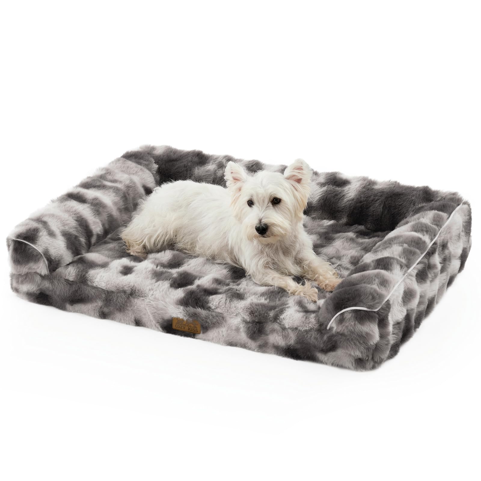 COZY KISS Cama para Perros De Piel SintéTica, Cama OrtopéDica para Perros Grandes, Sofá con Acolchado De Espuma De Alta SujecióN Y Funda Impermeable, Antideslizante, Suave, CáLida, Lavable, TamañO L