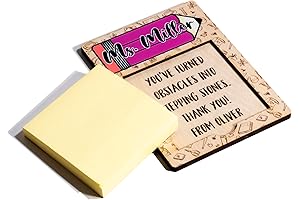 Personalized Engraved Wooden Sticky Note Holder for Teacher Appreciation