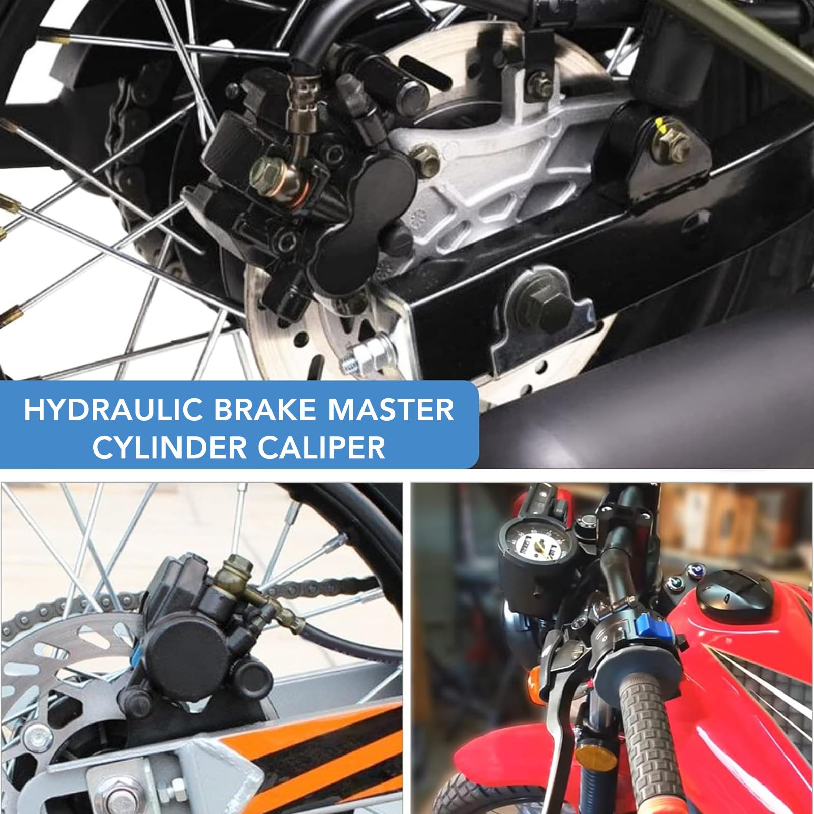 Kit pinza freno idraulico, freno a disco idraulico per quad da 50 a 150 ATV Dirt Bike, gruppo pompa freno ad alte prestazioni con ABS e co