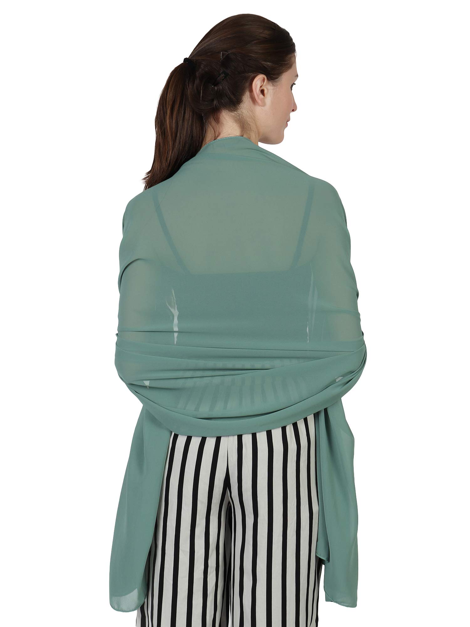 World of ShawlsWorld of Scarfs Chiffon Scarves Shawls Wraps for Wedding Party Special Occasions Big Size 90 x 190 Cms