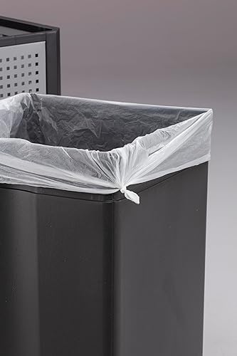 Vista 6 de Safco Products Evos - Bote de basura para exteriores e interiores con panel de acero galvanizado perforado, 15 galones, color negro