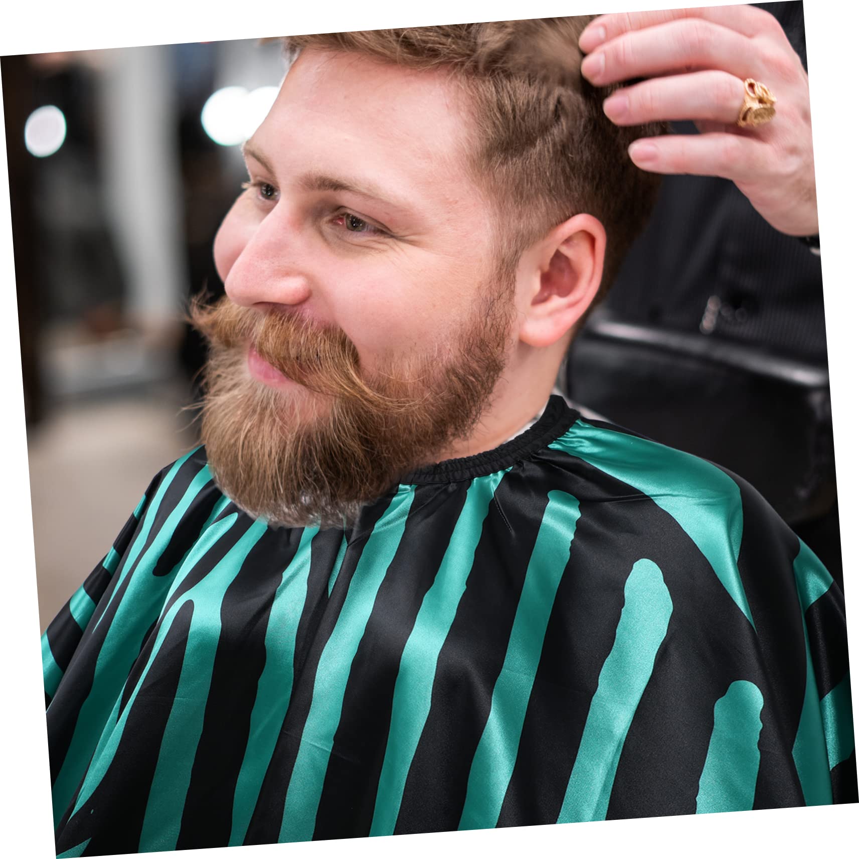 Capa de Peluquería de Satén Verde, Transpirable, Mantiene la Ropa Seca y Limpia, Adecuado para Corte y Tinte de Pelo Profesional