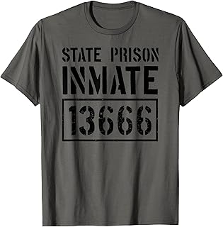 State Prison Inmate Funny Jail Halloween Costume T-Shirt