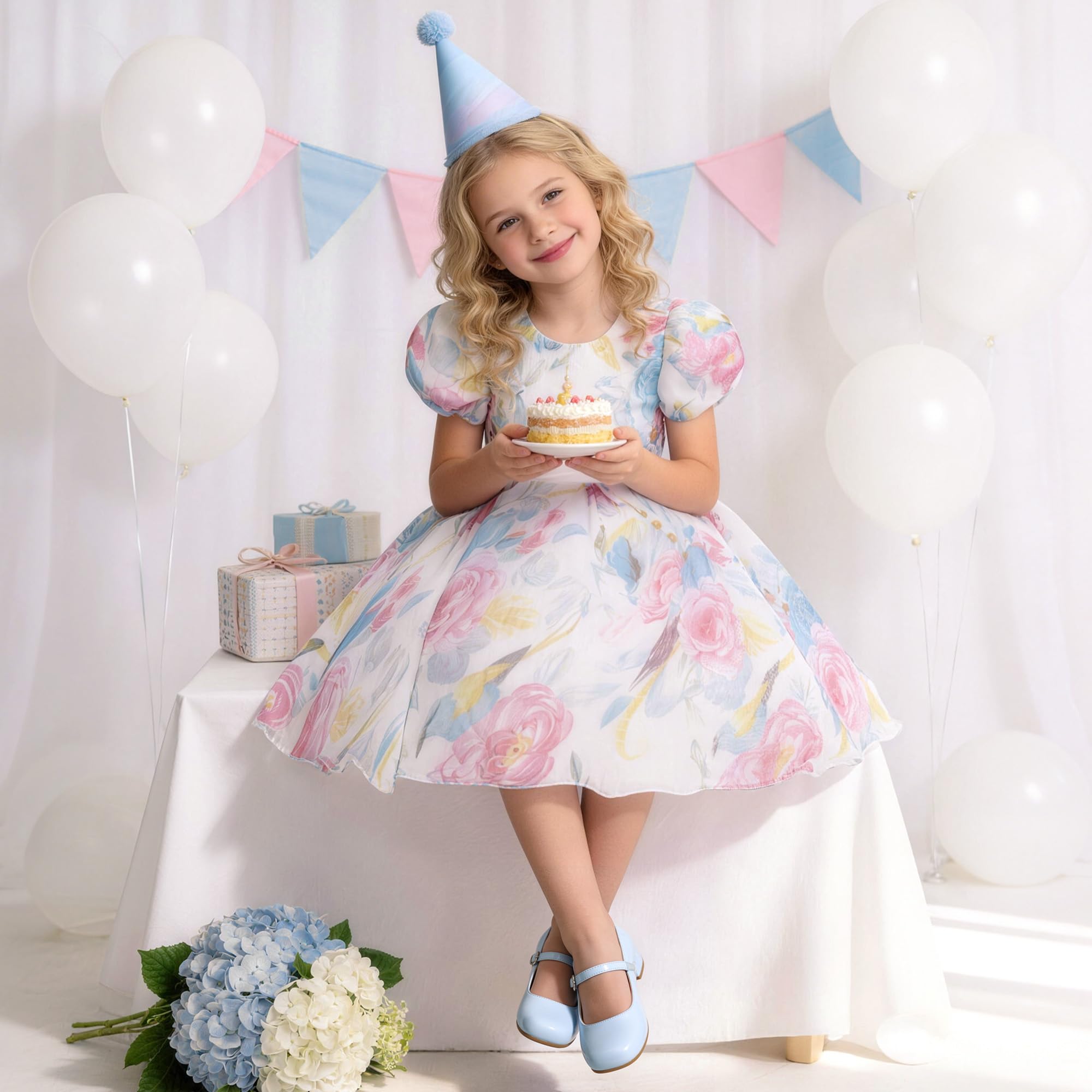 DREAM PAIRS Chaussures Fille Mary Jane Bout Carré Petit Talon Ballerines Confortables Soutien de Voûte Chaussures Habillées Soirée Mariage Princesse