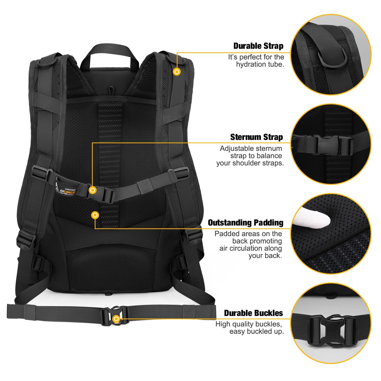 Mardingtop Plecak taktyczny, 25 l, plecak outdoorowy, plecak turystyczny, wielokrotny plecak podróżny, plecak trekkingowy