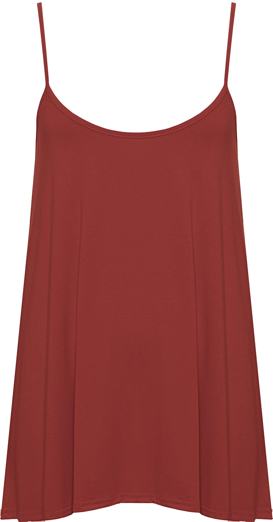 Wearall Women's Wine Plus Size Plain Strappy Sleeveless Swing Cami Vest Top 12-14