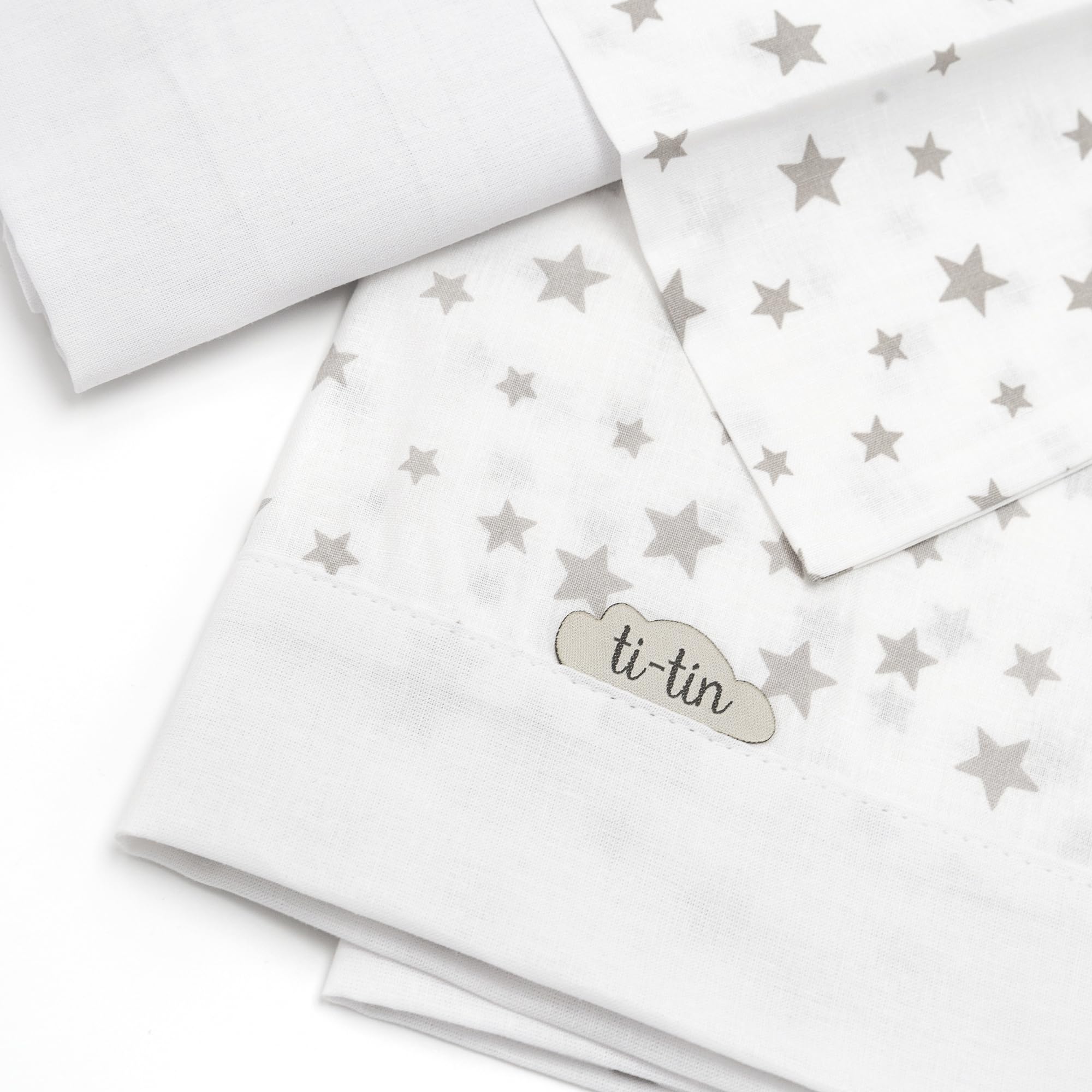 Ti TIN | Set Per Culla con Lenzuolo con Angoli, Lenzuolo, Federa, 100% Cotone | Set di 2 Lenzuola e 1 Federa | 60x120 cm