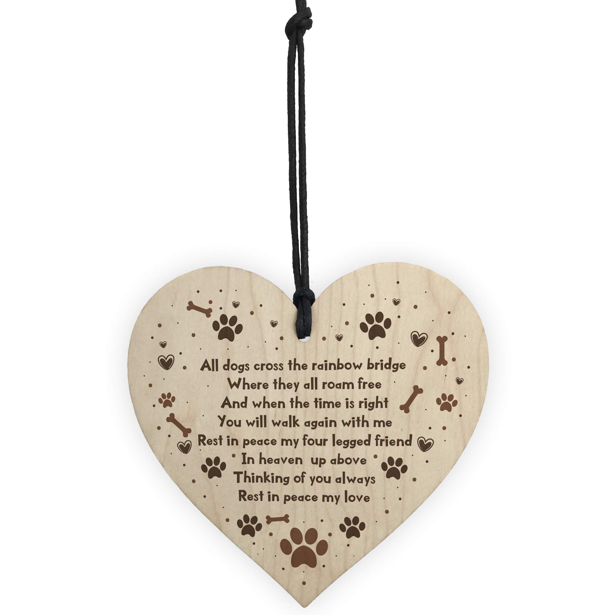 Red Ocean - Targa commemorativa a forma di cuore, in legno, da appendere, con scritta A Whisper From Heaven