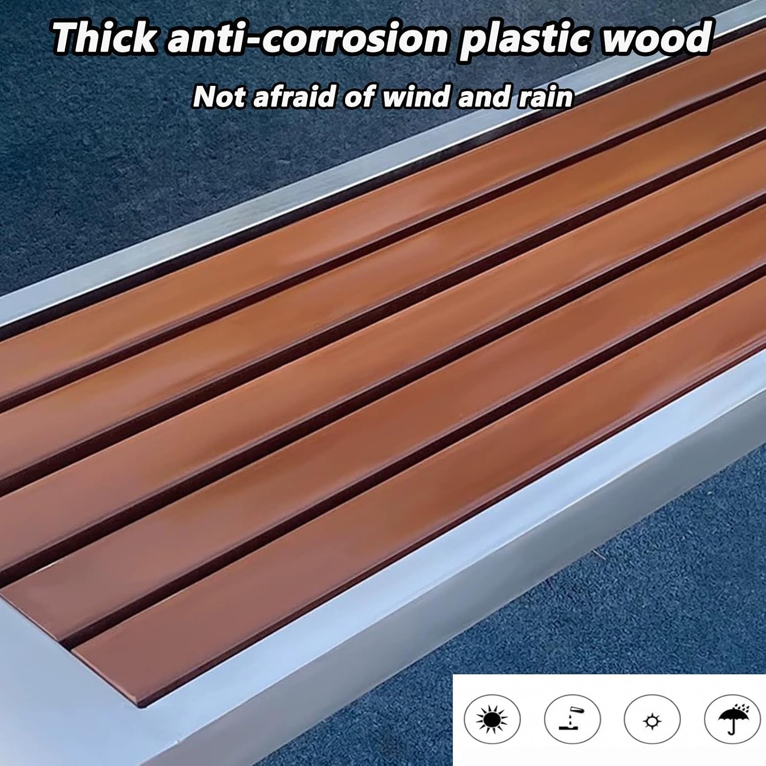 Garden Bench, Outdoor Bench, Bench Patio, Outdoor Stainless Steel Bench, Double Seat Outdoor Benches, Metal Park Bench, for Outdoor, Park, Lawn, Shopping Mall(120cm/47.2in)