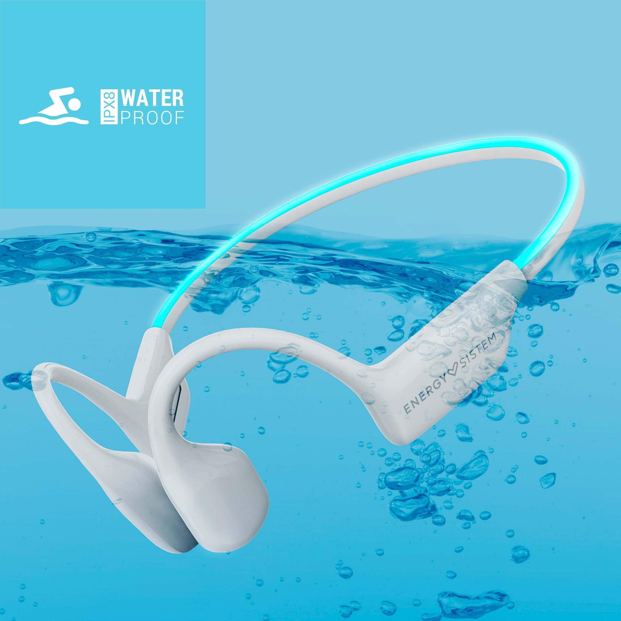 Energy Sistem AquaSport – Auriculares Bluetooth (Bluetooth 5.4, 11 Horas de batería, micrófono, Reproductor MP3, Sumergible)