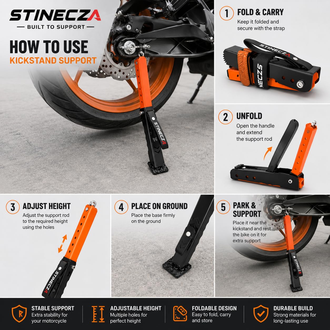 Motorcycle Jack Stand - Secure Bike Support -4