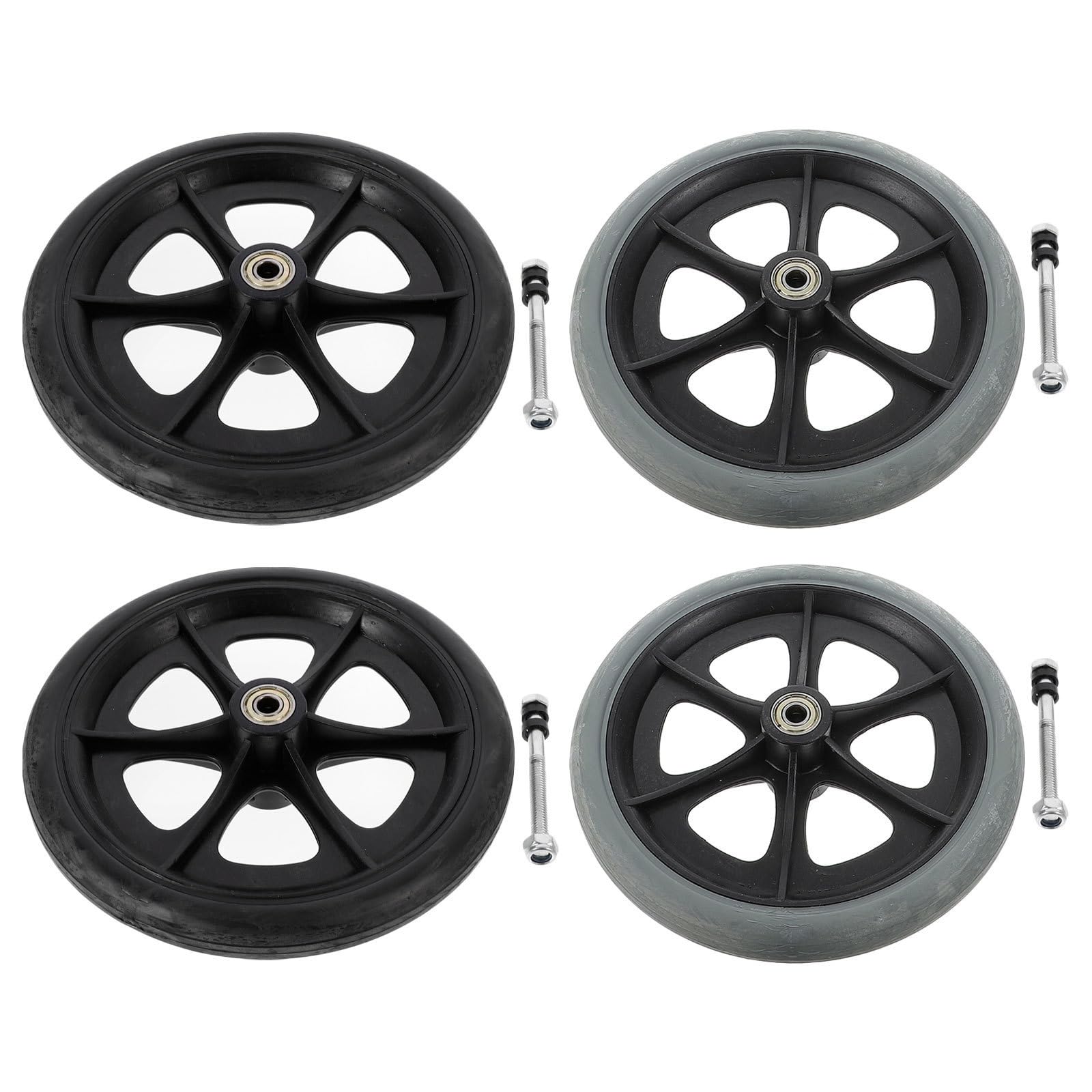 Ruedas Delanteras de Repuesto 4 Piezas para Silla de Ruedas Resistentes al Desgaste, Materiales Abs y Acero, Compatibles Andadores para Uso Interior y Exterior