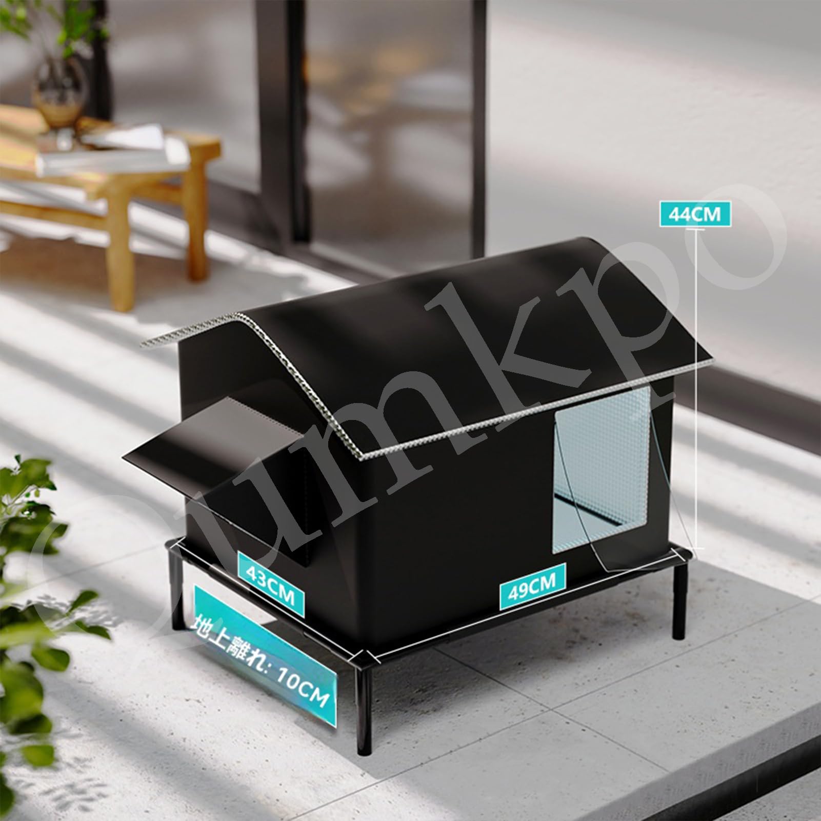 Amazon | Qumkpo 野外猫ハウス 動物テントベッド 夏のペット用エアコン
