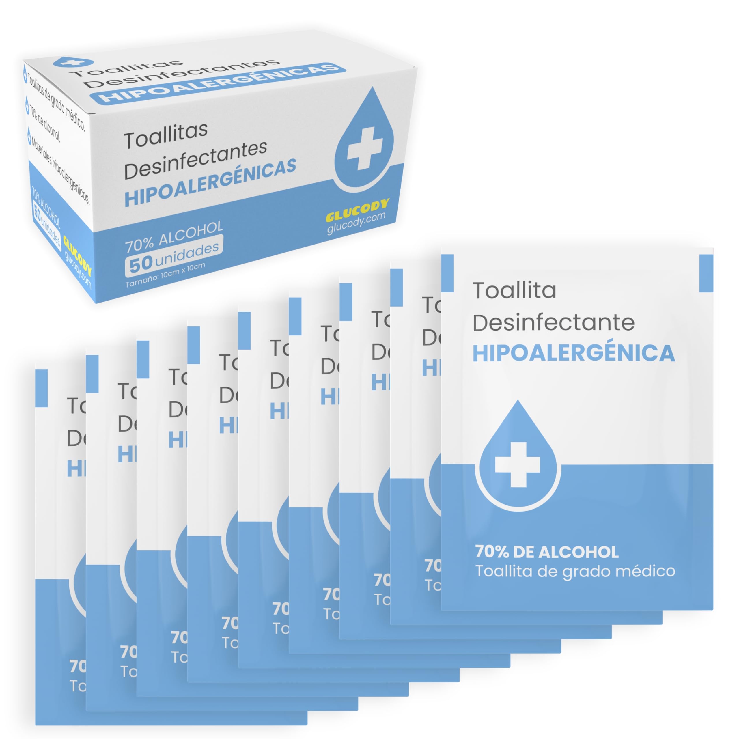 50pc Disinfecting Wipes With 70% Alcohol/Sterile Wipes In Single Dose Format/Box With 50 Wipes In Single Dose Format/Isopropyl Alcohol