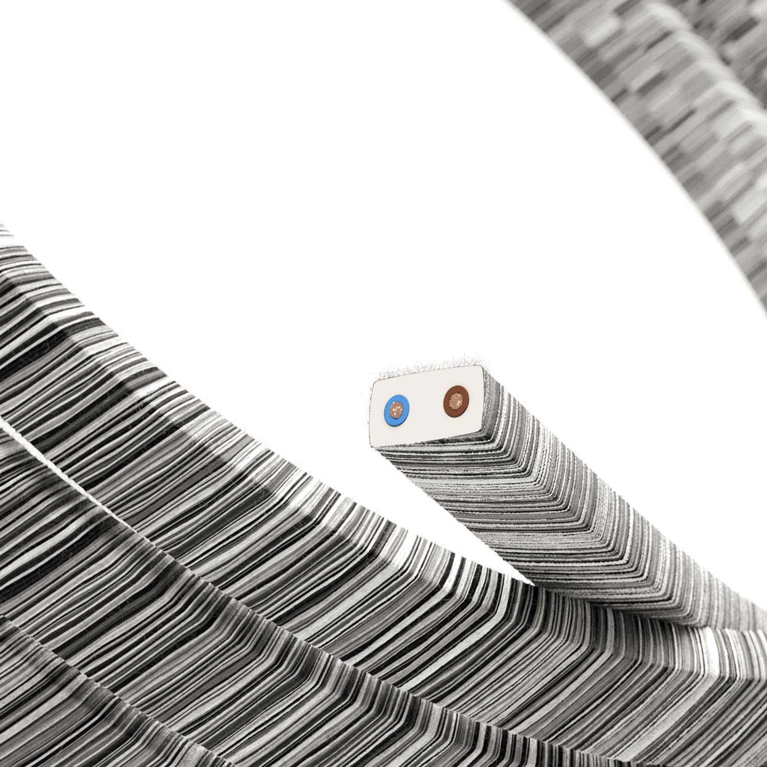 Creative-Cables L'originale cavo elettrico piatto per catenaria (25 m, Nero Mélange ECC37) – Rivestito in cotone Vertigo – Compatibile con sistemi Lumet IP44 e Filé Indoor – Made in Italy