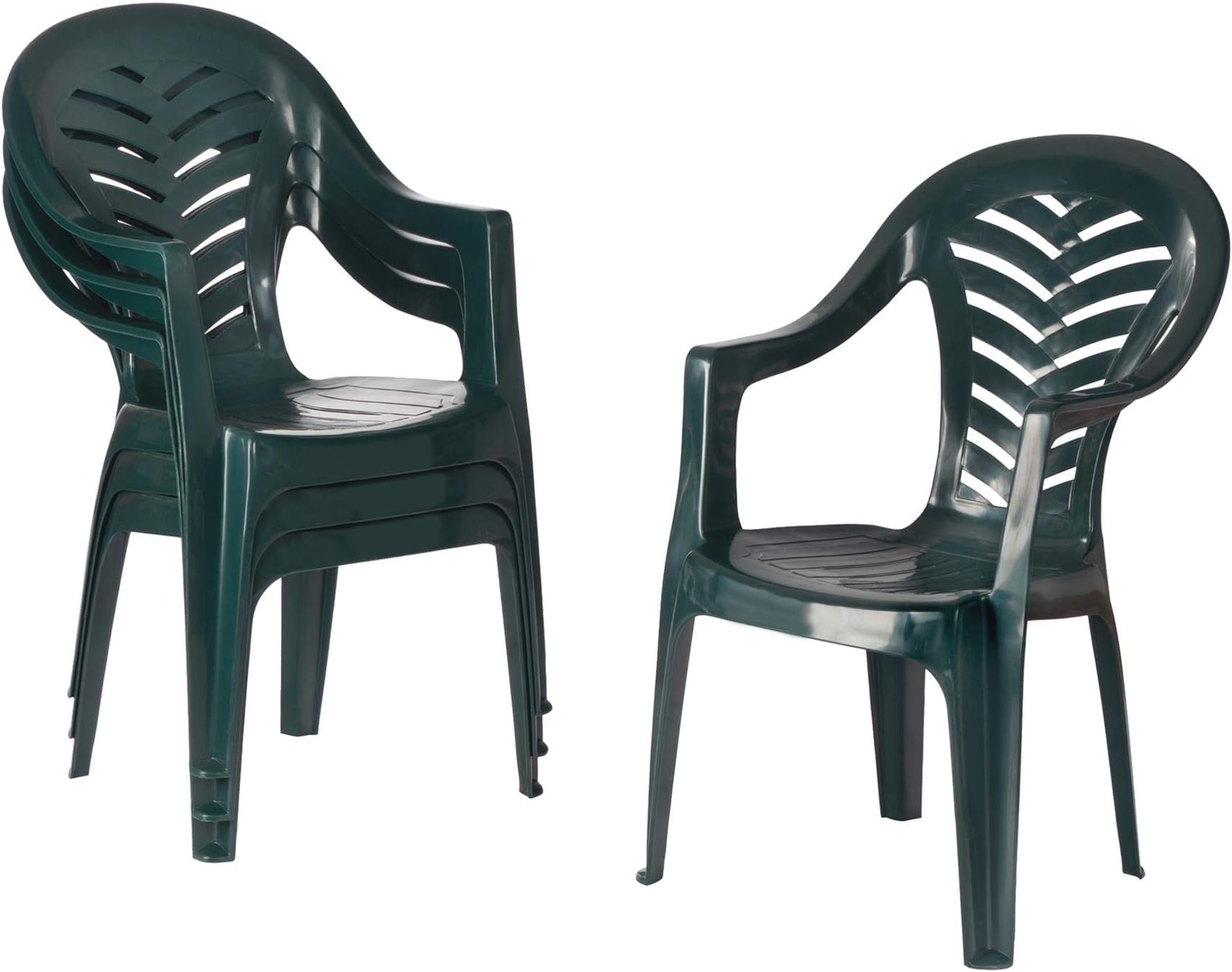 Low Back Plastic Garden Chair TAUPE Colour Stackable Patio Outdoor