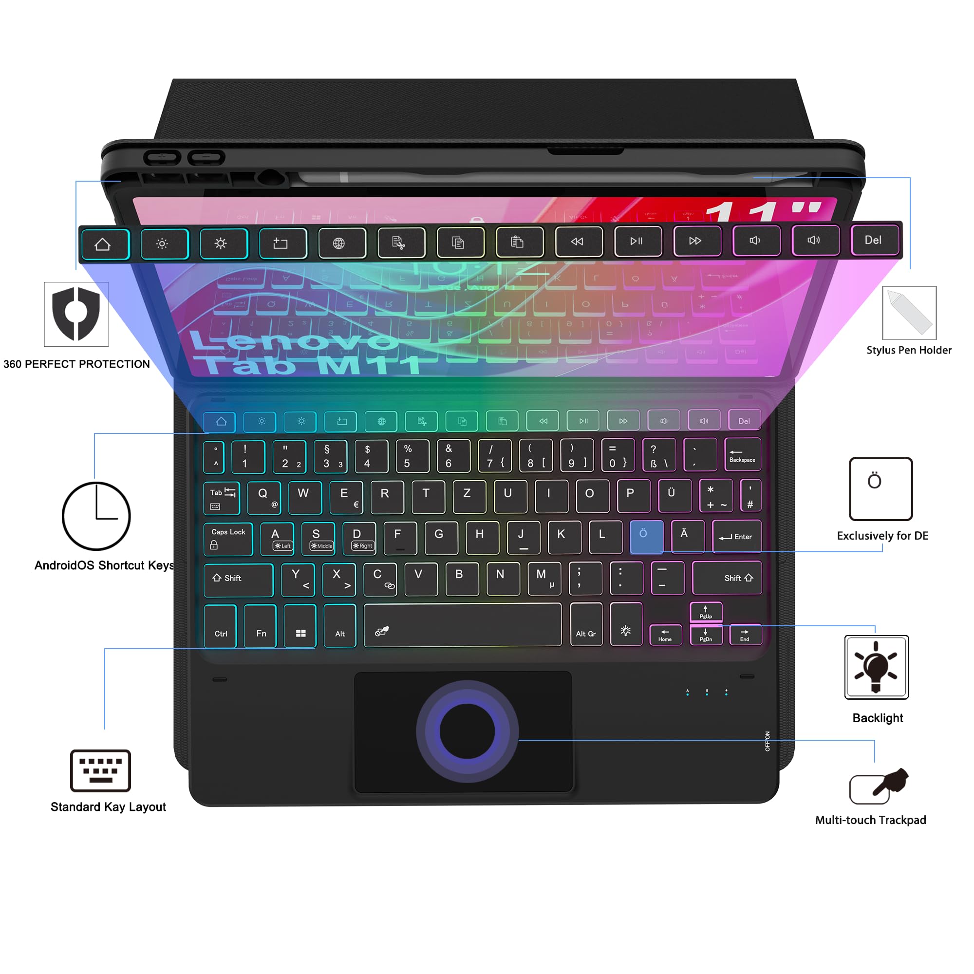 Lenovo Tab M11 EVA-hoes met handvat Blauw - koop online
