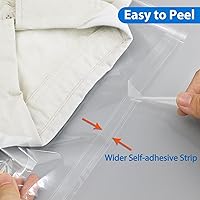 Vista 4 de PigPotParty Bolsas de plástico transparentes de 9" x 12" para camisetas con etiquetas de tamaño de ropa, 100 piezas de bolsas de embalaje de manga