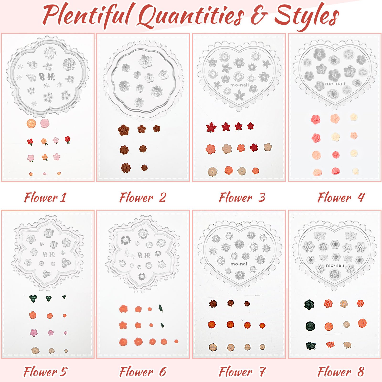 Zeyune 16 Pcs Small Flower Polymer Clay Molds Mini Leaf for Jewelry Making Rose Daisy Silicone Earring Cutters(Elegant)