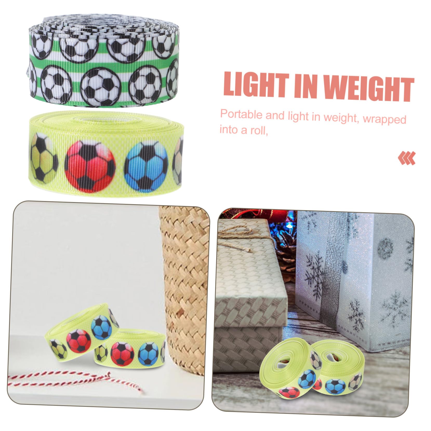 Gadpiparty 5 set Nastro Decorativo Da Calcio Nastro Verde Spesso Per Matrimonio Turchese Blu Con Filo Da Calcio Bianco In Raso Nastri Colorati 2 * 5