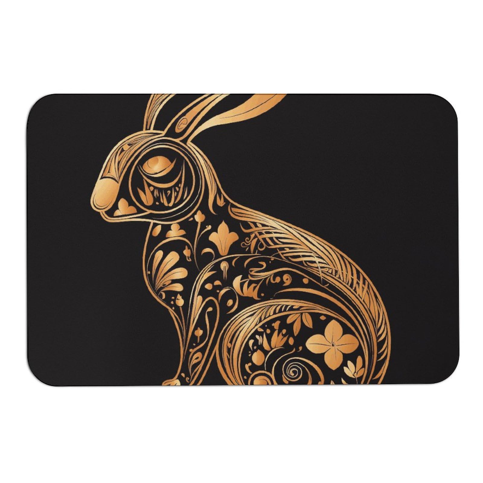 Tapis absorbant motif lapin 60x40 cm antidérapant intérieur extérieur