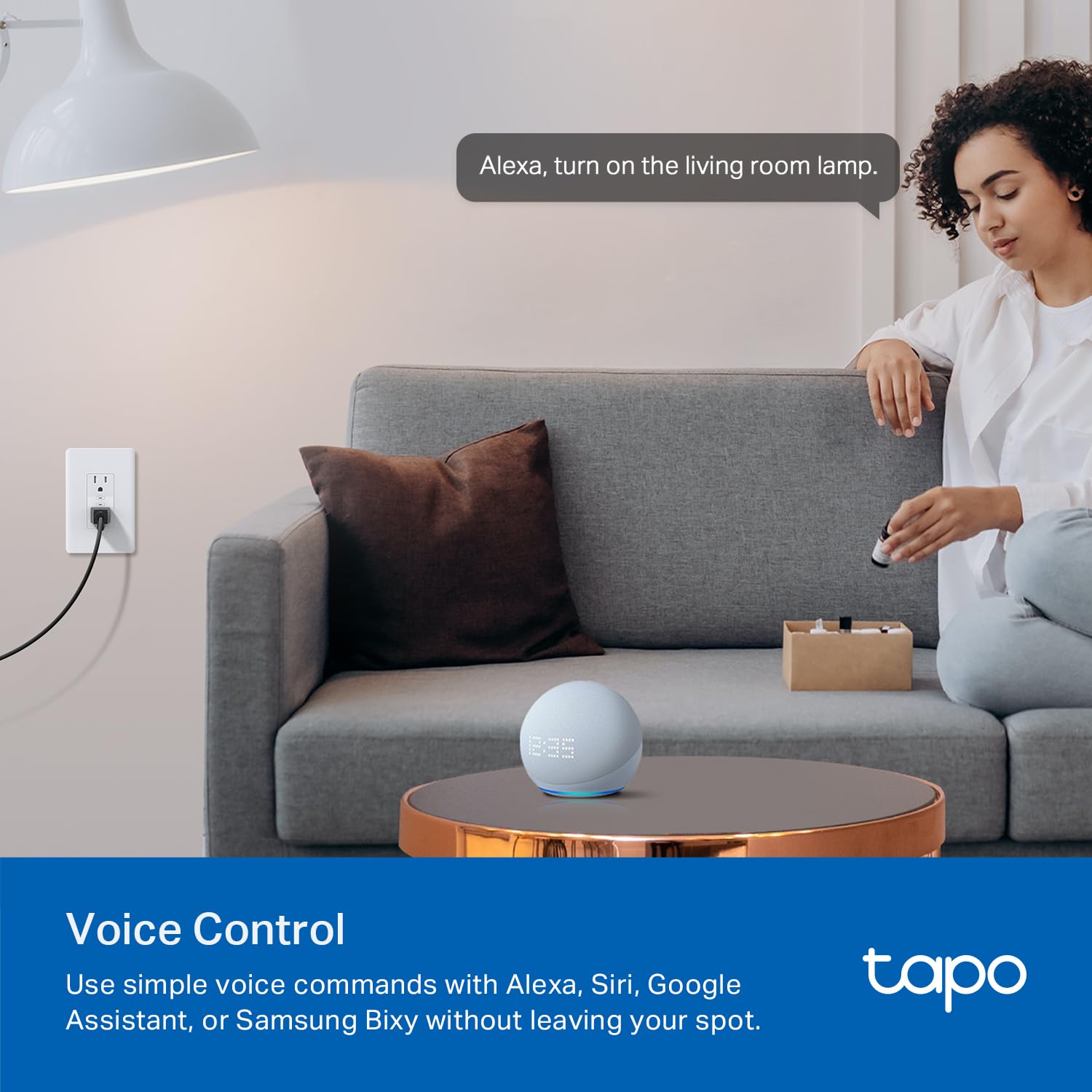 TP-Link Tapo Smart Plug P210M Wi-Fi in-Wall Outlet Matter Compatible Energy Monitoring 15A 1800W Max Works with Alexa — view 7