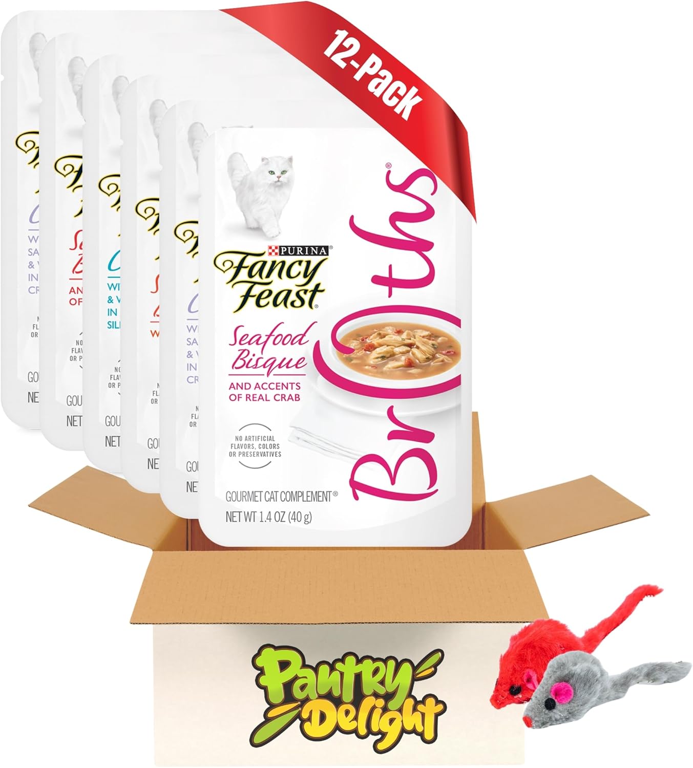 Pantry Delight 12pack Fancy Feast Broth Variety Pack All