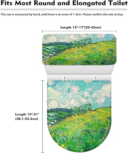 Miniatura 10 de XXQGOMG Cubierta para tapa de inodoro y cubierta de tanque de inodoro, fundas elásticas para asiento de inodoro para baño, se adapta a la mayoría de