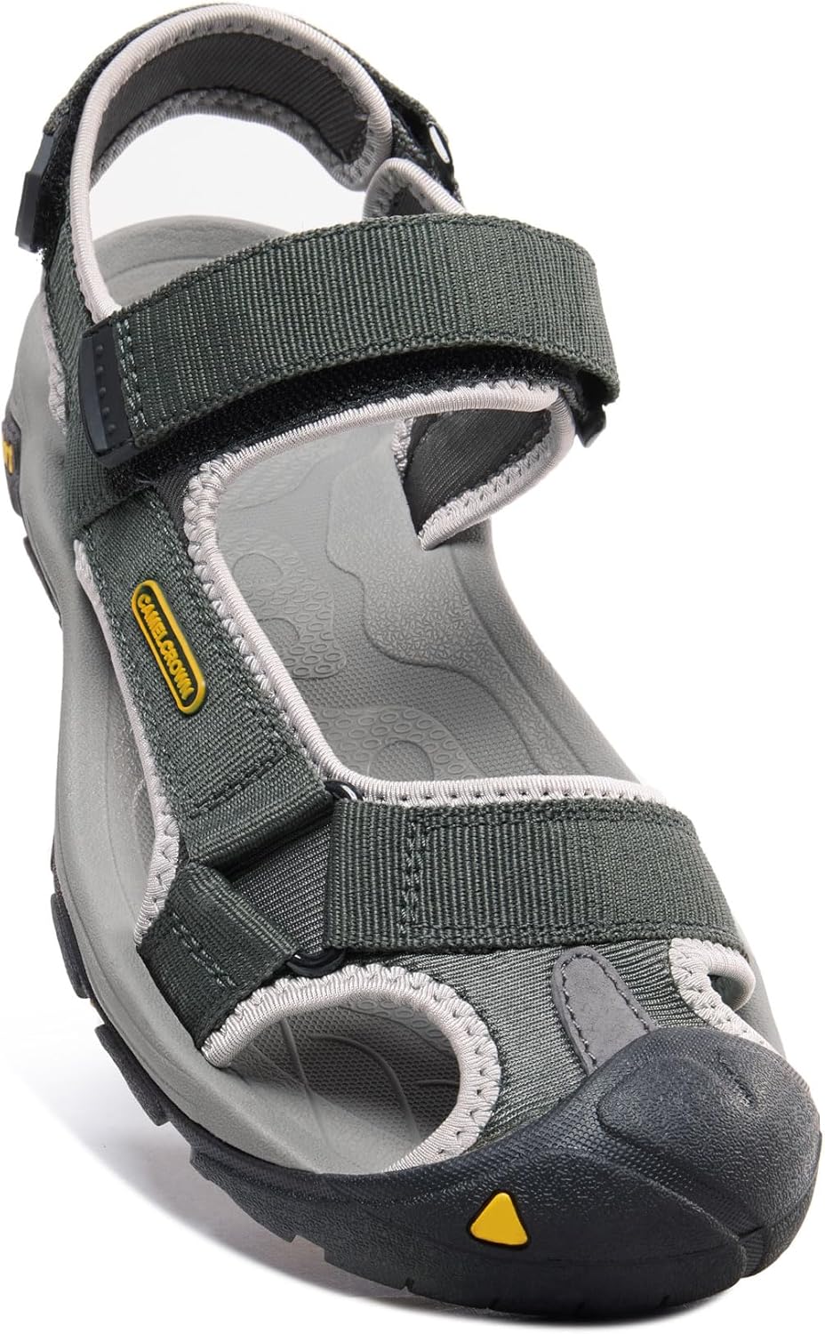CAMEL CROWN Men's Waterproof Hiking Sandals Closed Toe Water Sandals Athletic Sport Sandals for Summer Outdoor Beach Wading Boat 9.5 Grey