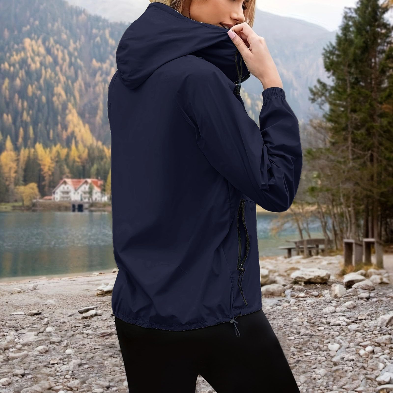 Giacca Antivento Rigida Da Donna Per L'Arrampicata All'Aperto, Autunno E Inverno Impermeabile Ragazzo 14 Anni Pieghevole Trekking Corsa Lungo Antipioggia Pioggia Estiva Vento Leggera