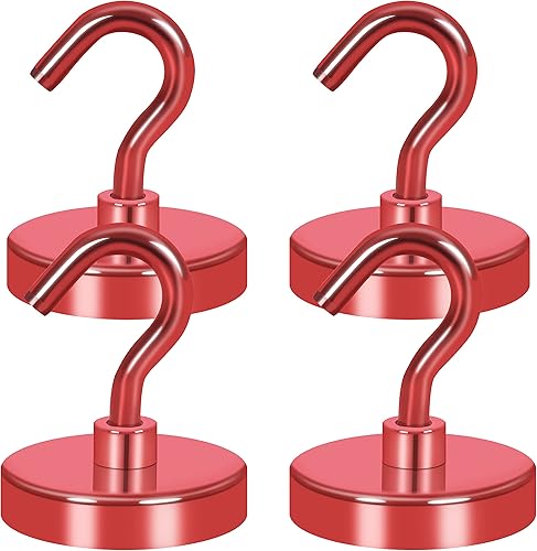 Vista 20 de Neosmuk Ganchos magnéticos resistentes, imanes fuertes con gancho para refrigerador, ganchos industriales súper resistentes de neodimio para colgar